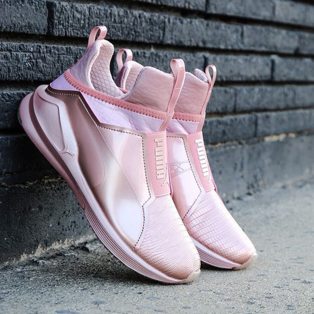 Metallic Rosè Puma Trainers